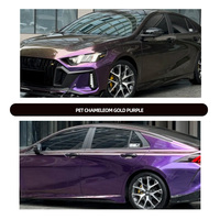 Personnalisation en usine, nouvelle film PVC auto-adhésif brillant caméléon violet, anti-rayures, anti-UV, auto-réparateur, changement de couleur de carrosserie