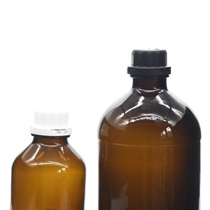 Botella de reactivo de vidrio químico ámbar con tapa de rosca de 1 <span class=keywords><strong>litro</strong></span> y 2,5 litros al por mayor para laboratorio con tapa de plástico - Product Image 1
