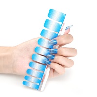 Nouveau design chaud couleur unie paillettes puissance ongles autocollants prix de gros 3D vrai vernis à ongles enveloppes pour les fêtes en plastique