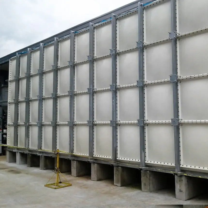 خزان تخزين المياه المقطعي من GRP FRP لأنظمة ري المزارع لمعالجة المياه