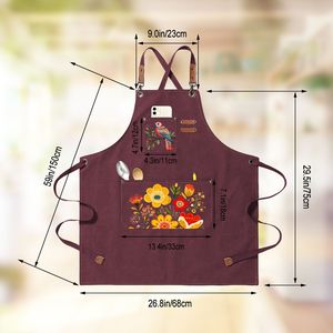 Delantal con espalda cruzada de tela vaquera de algodón Unisex con imagen personalizada y logotipo bordado, cintura de babero sin mangas personalizada para limpieza, refrigeración con bolsillos - Product Image 3