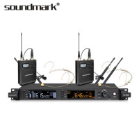ميكروفون لاسلكي Soundmark G-40S 025 بتقنية التنوع الحقيقي مع مراقبة مستوى البطارية في الوقت الفعلي عبر أضواء LED وهيكل معدني