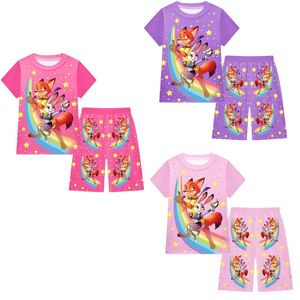 Linda Best Seller Set per Bambine Cosplay Crazy Animal City 2, Completo Due Pezzi con Maglietta a Maniche Corte e <span class=keywords><strong>Pantaloni</strong></span> Corti per Bambini - Product Image 5