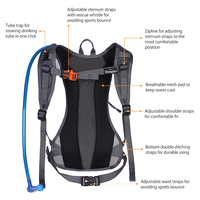 Vessie d'hydratation 2L TPU pour hommes et femmes Sac à dos tactique MOLLE pour randonnée, cyclisme, course à pied, escalade