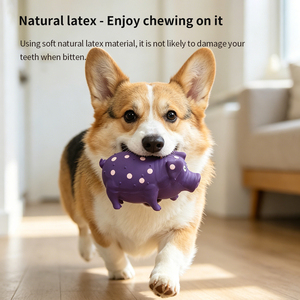 Juguete Masticable para Perros de Látex Natural con Sonido, Diseño de Cerdo con Manchas, Interactivo, para la Dentición, el Entrenamiento y el Alivio del Aburrimiento - Product Image 3