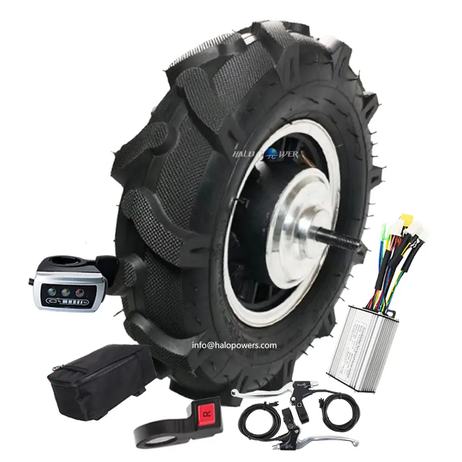 Kit de conversión de motor de cubo de carretilla eléctrica de 16 "y 16 pulgadas de alto par 80N. M, carro de carretilla agrícola