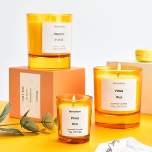 Large Orange Holder Soy Wax Scented Candle <b>Smoke</b>-Free Home Fragrance Hotel-Grade Essential Oil Giftoud Agarwood - Product Image 3