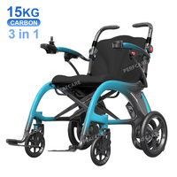 Fauteuil roulant électrique en fibre de carbone 3 en 1 de luxe, fauteuil roulant électrique, 13 kg, portable, pliable, léger, déambulateur, rollator