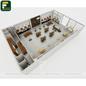 Modern Retail Garment Display Rack Metal <b>Frame</b> Clothing Store Wall <b>Mounted</b> Fixture Design - Product Image 5