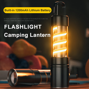 Có Thể Sạc Lại Đèn Pin Màu Vàng Bầu Không Khí 1200MAh Mềm <span class=keywords><strong>LED</strong></span> Xoắn Ốc Filament Zoomable <span class=keywords><strong>Torch</strong></span> Snap Móc Khẩn Cấp Cắm Trại Đèn Lồng - Product Image 4