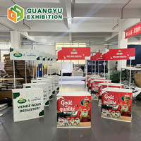 Comptoir de table promotionnel portable intérieur/extérieur Présentoir en acier PVC avec roues au nouveau design pour le marketing alimentaire