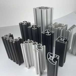 Profilé industriel en <span class=keywords><strong>aluminium</strong></span>, norme nationale 4080L, <span class=keywords><strong>assemblage</strong></span> de support de cadre en alliage <span class=keywords><strong>d</strong></span>'<span class=keywords><strong>aluminium</strong></span> noir, <span class=keywords><strong>tube</strong></span> carré - Product Image 4