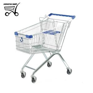 슈퍼마켓 소매점 금속 와이어 바구니 쇼핑 <span class=keywords><strong>4</strong></span> 바퀴 트롤리 카트 - Product Image 1