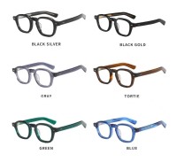 Montures optiques rondes en acétate de haute qualité, unisexes, rétro, lunettes de prescription, logo personnalisé, lunettes