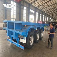 Camion de transport de conteneurs à suspension pneumatique de 50 tonnes, semi-remorque Flatdeck à 3 essieux de 40 pieds pour équipement de manutention saoudien