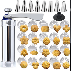 Pistolet à biscuits multifonctionnel et ensemble de glaçage avec huit embouts pour la décoration avancée de gâteaux et le modelage de biscuits - Product Image 1