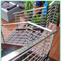 Système de garde-corps complet en acier inoxydable 304/316 à barres horizontales approuvé par le code pour terrasses et balcons extérieurs
