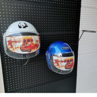 Présentoir de casque de moto, présentoir de chapeau de sécurité, support de planche de sol, étagère d'affichage en fer forgé, magasins de détail, taille personnalisée acceptée