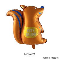 Ballons en aluminium en forme d'animaux de dessin animé (lapin, écureuil, ours, chat, chien, cerf) pour la vente en gros, décorations de fête d'anniversaire pour enfants