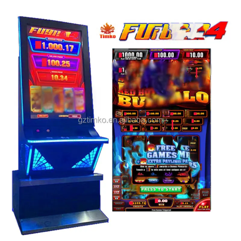 Timko vertical dual HD touch screen multi 3d skill video metal Cabinet coin operated fusion 4 fish new design game machine