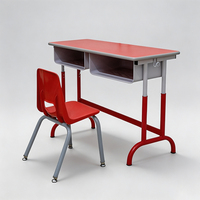 Tables d'école réglables modernes, sièges doubles universitaires, ensemble de bureaux et de chaises pour étudiants