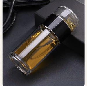 Bouteille d'<span class=keywords><strong>eau</strong></span> en verre à double paroi Infuseur <span class=keywords><strong>Filtre</strong></span> Gobelet à thé Tasse de voyage colorée Vasos De Vidrio - Product Image 4