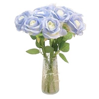 Bouquet artificiel de roses bleues effet glace pilée style Instagram, haute valeur esthétique pour décoration de mariage et de maison