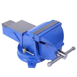 Étau d'établi industriel OEM multi-usages en acier de 3/4/5/6/8/10 pouces avec base pivotante, surfaces de mâchoires biseautées, dentées et lisses, garantie 12 mois - Product Image 1
