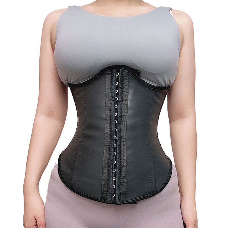 Black Smooth Rubber Latex Waist Cincher