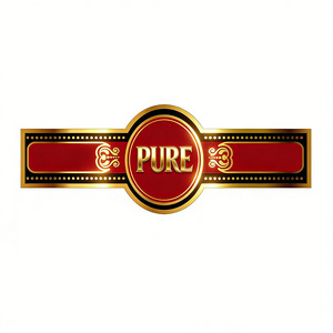 Bande de logo personnalisée carrée pour cigares en papier d'art imperméable avec feuille d'or, impression de marque privée - Product Image 1