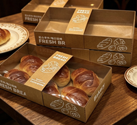 Boîte en papier personnalisée pour la restauration rapide, idéale pour poulet frit, frites avec coupelle à sauce, emballage pour pâtisserie et gâteaux