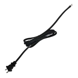 China buen precio negro 1,5 m electrónica AC cable de alimentación usa pin estándar 2 clavijas AC cable de alimentación