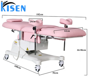 Kisen <b>Electric</b> 2 Motor Section Gynecology Examination Chair Clinic Exam Couch Bed Wheel Stirrup Gynecological Examination <b>Table</b> - Product Image 5