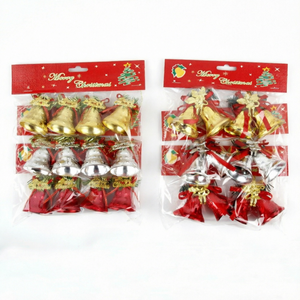 Campanas Navideñas Decorativas al por Mayor, Adornos Colgantes con Lazos para Árbol de Navidad, Fiestas, Decoración del Hogar - Product Image 1