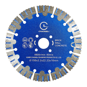 156mm muro di mattoni lama taglio cemento denti segmentato lama sega diamantato per taglio a umido/a secco - Product Image 2