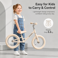 Bicicleta de Equilibrio Ligera para Niños Pequeños, 12 Pulgadas, Manillar Ajustable, Asiento, Bicicleta de Aprendizaje de Equilibrio para Niños
