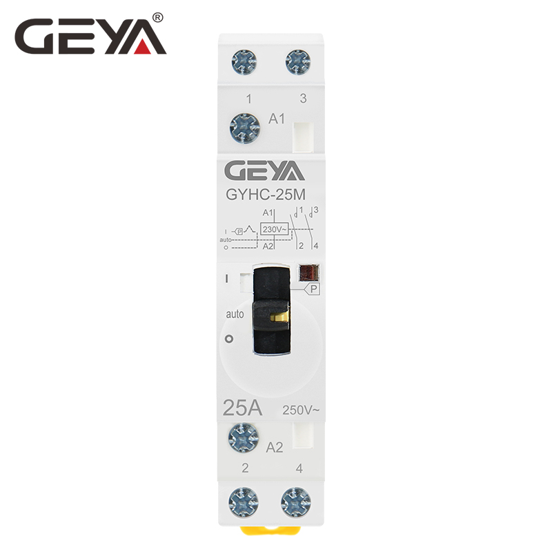 Модульный контактор GEYA GYHC 2P 16A 2NO или 2NC или 1NO1NC220V, автоматический бытовой контактор, тип Din-рейки