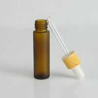 Botol Pipet Kaca Bulat Boston dengan Tutup Bermotif Kayu, Botol Vial Pipet Kosong untuk Serum Perawatan Kulit, Minyak Kosmetik, Pasokan Grosir