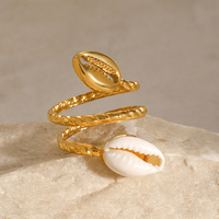 Nouvelle bague créative géométrique ouverte en acier inoxydable plaqué or 18 carats, inaltérable, étanche, tendance, bijou de mariage, cadeau pour femme