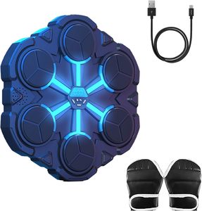 Jouet cible de boxe de musique polygone pour enfants et adolescents avec gants Jeu <span class=keywords><strong>d</strong></span>'entraînement de réaction amusant pour la concentration et la coordination - Product Image 4