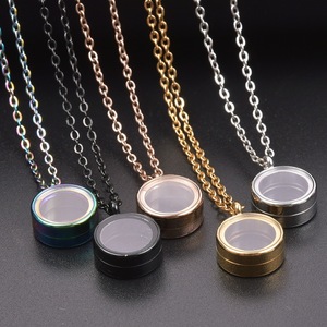Trendy Stainless Steel Round <strong>Locket</strong> Pendant Necklace - Product Image 3