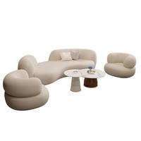 Modernes Minimalistisches Wohnzimmer-Set Ecksofa Gebogenes Sofa Couchtisch Internet-Berühmtheit Schönheitssalon Bekleidungsgeschäft Einkaufszentrum