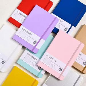 สมุดโน้ตแบบสันห่วงลวดลายโลโก้ตามสั่ง ปกแข็ง PU+กระดาษ พร้อมกล่องของขวัญสำหรับธุรกิจและสำนักงาน สายรัดสวยงาม - Product Image 1