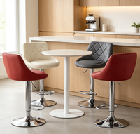 Chaises de bar pivotantes réglables en hauteur personnalisées, en cuir PU noir, pour restaurant, tabourets de bar hauts pour cuisine