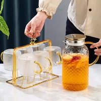 Verre à haute teneur en borosilicate grande capacité théière bouilloire à eau froide pichet à eau résistant à la chaleur pour usage domestique cadeaux en gros