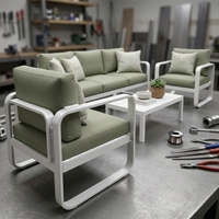 Ensemble de canapés modernes pour l'extérieur, chaise de loisirs, meubles de luxe en teck pour patio, balcon, jardin, imperméable et durable