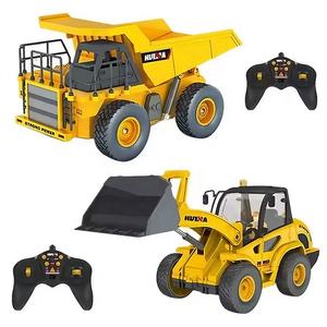 Huina 1515 <span class=keywords><strong>1</strong></span>:24 9CH Voiture de chantier radiocommandée 2 en <span class=keywords><strong>1</strong></span>, bulldozer RC, chargeuse sur pneus et <span class=keywords><strong>camion</strong></span> à <span class=keywords><strong>benne</strong></span> basculante, ensemble deux en un, lumières et sons - Product Image 1