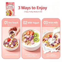 100g Sweet Baked Chia Yogurt Fruit Granola Oat Crisp Non-Fried Instant Cereal Dry Eat Brew Liquid Breakfast Snack for Old-Aged