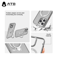 Étui de téléphone ATB à double anneau magnétique, antichoc et étanche, en TPU+PC pour 16 Pro Max