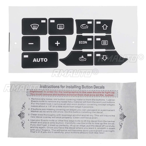 สติ๊กเกอร์ซ่อมปุ่มควบคุมอุณหภูมิแอร์คอนโซลกลางรถยนต์สำหรับ Audi A3 8P สีดำด้าน - Product Image 6